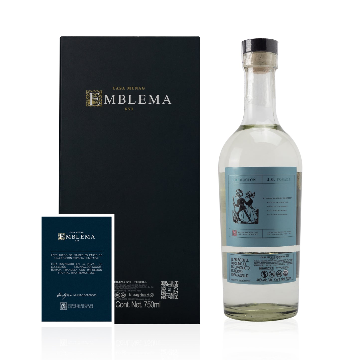TEQUILA CASA MUNAG EMBLEMA Gift Box “Naipes Franceses Piemonteses”